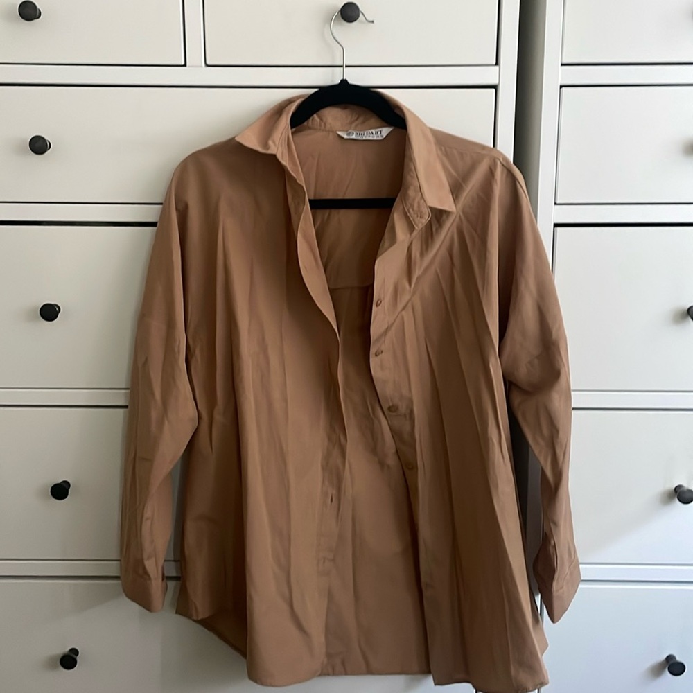 NWOT Brown Button Down Shirt
